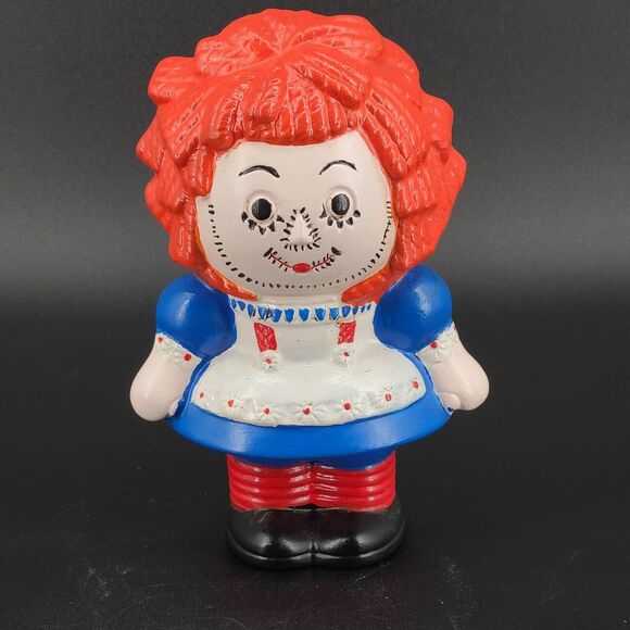 Vintage Ceramic Raggedy Ann and Andy Dolls Hand Crafted Decor Signed - Picture 4 of 7